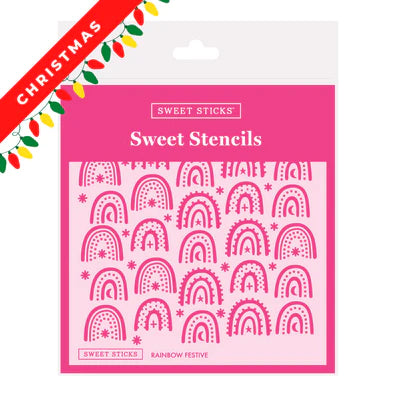 Rainbow Festive Cookie Decorating Stencil for Christmas by Sweet Sticks, Cookie Cutter Store