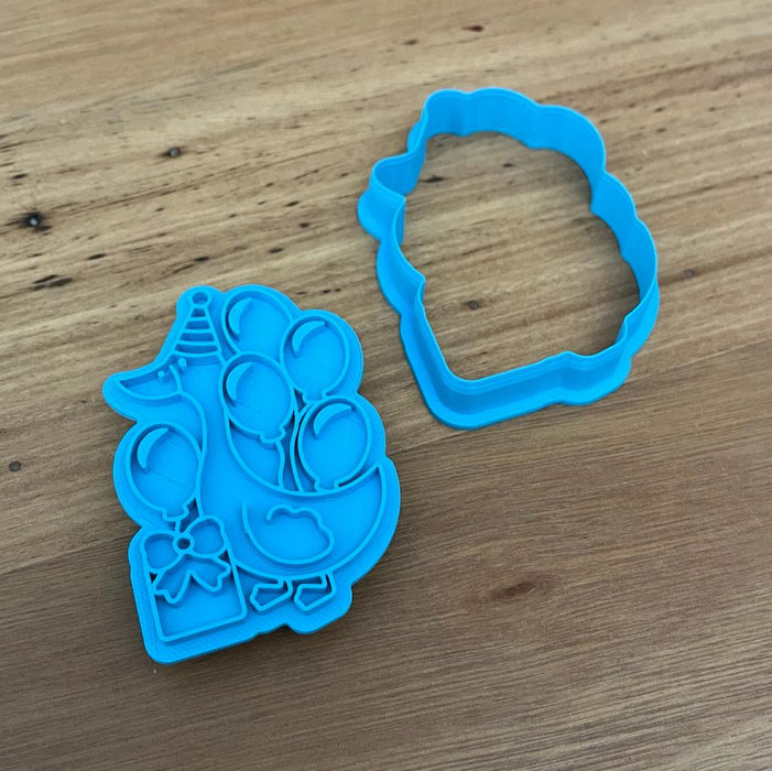 Duck with Balloons Cookie Cutter & Emboss Stamp, Cookie Cutter Store