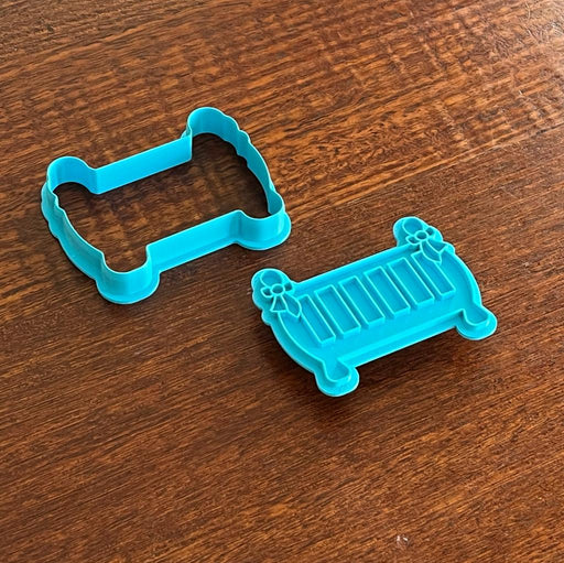 Baby crib cot Cookie Cutter with emboss Stamp. Cookie Cutter Store