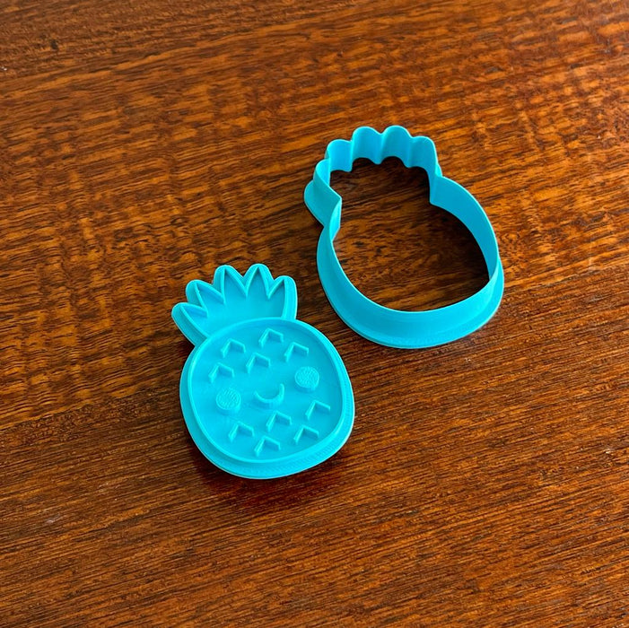 Smiley Face Pineapple Cookie Cutter and Stamp, Cookie Cutter Store