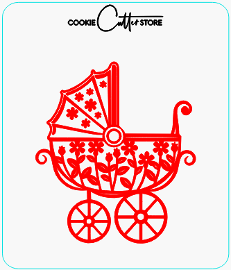 Baby Pram Deboss Raised Effect Stamp, Pop Stamp, deboss stamp and cookie cutter, cookie cutter store
