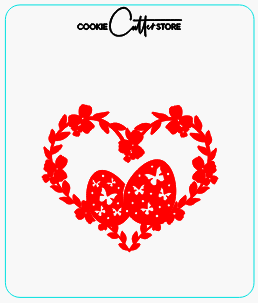 Easter Eggs with floral heart Deboss Raised Stamp, Pop Stamp, deboss stamp and cookie cutter, cookie cutter store
