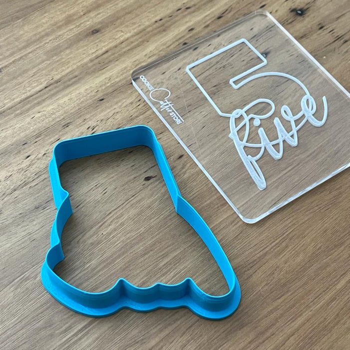 Number 5 Deboss Raised Effect Cookie Stamp & Cutter, Cookie Cutter Store