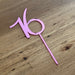 number 16, sixteen, mirror pink acrylic cake topper available in many colours, mirrored finish and glitters, Cookie Cutter Store