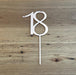 number 18, eighteen in rose gold, acrylic cake topper available in many colours, mirrored finish and glitters, Cookie Cutter Store