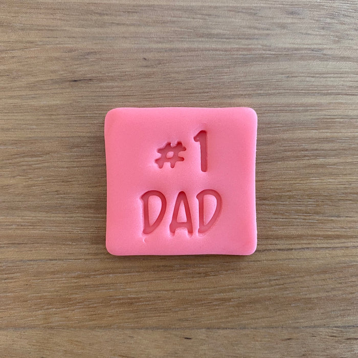 Number 1 #1 Dad Style #1 Font Emboss Stamp