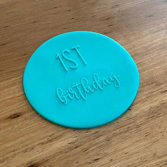"1st Birthday" Deboss Raised Effect Cookie Stamp, Cookie Cutter Store
