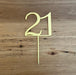 Number 21 in Bright gold, Twenty one. 21st, cake topper, cookie cutter store