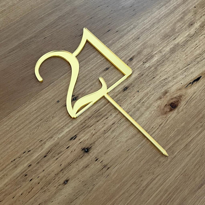 Number 21 in Bright gold, Twenty one. 21st, cake topper, cookie cutter store