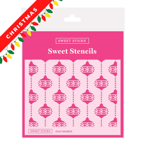 Jolly Bauble Cookie Decorating Stencil for Christmas by Sweet Sticks, Cookie Cutter Store