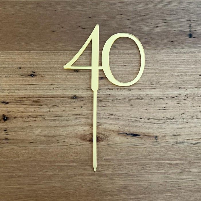 Number 40 in Bright gold, Forty, 40th, cake topper, cookie cutter store