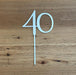 Number 40 in Silver, Forty, 40th, cake topper, cookie cutter store