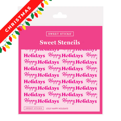 Jolly Happy Holidays Cookie Decorating Stencil for Christmas by Sweet Sticks, Cookie Cutter Store
