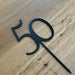 Number 50, fiftieth cake topper in Black, cookie cutter store