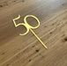 Number 50, fiftieth cake topper in Bright Gold, cookie cutter store