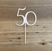Number 50, fiftieth cake topper in Rose Gold, cookie cutter store
