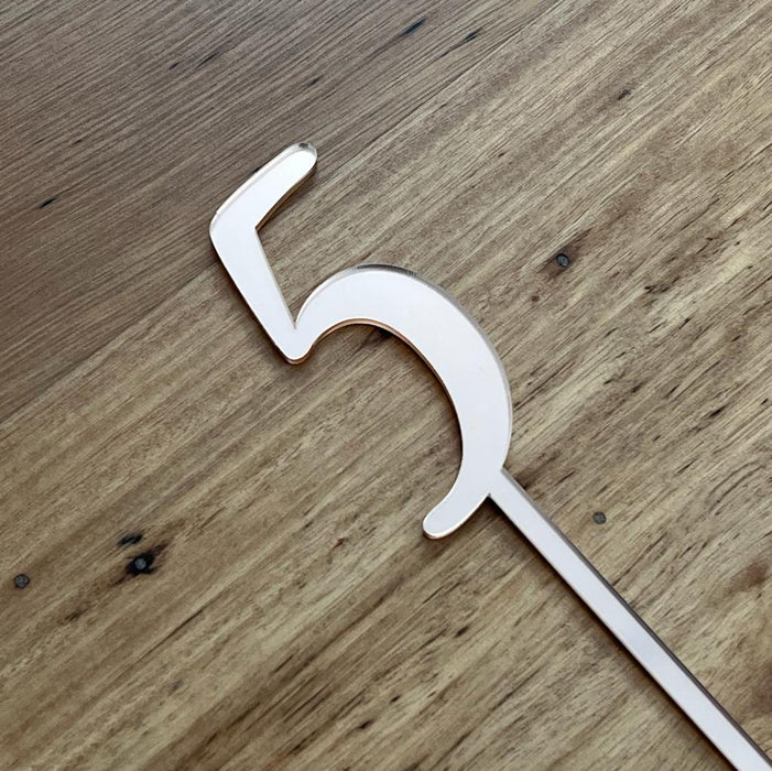 Number 5, cake topper in rose gold, cookie cutter store