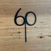 Number 60 in Black, Sixty, 60th cake topper, cookie cutter store