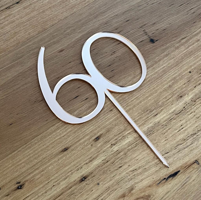 Number 60 in Rose Gold, Sixty, 60th cake topper, cookie cutter store