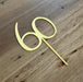 Number 60 in Bright gold, Sixty, 60th cake topper, cookie cutter store