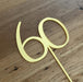 Number 60 in Bright gold, Sixty, 60th cake topper, cookie cutter store