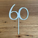 Number 60 in Silver, Sixty, 60th cake topper, cookie cutter store