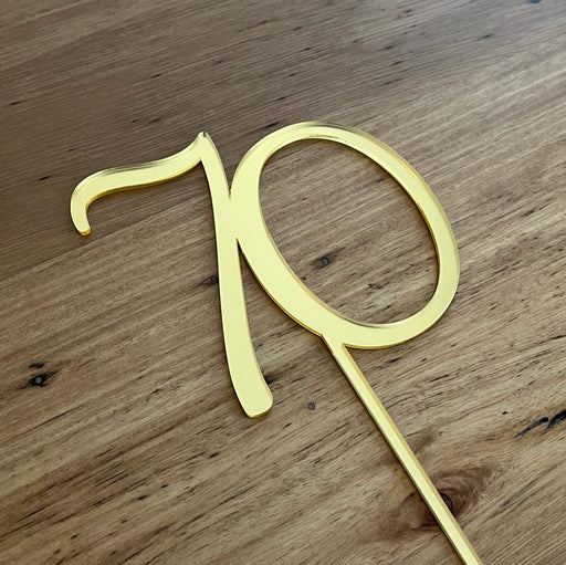 Number 70 in Bright gold, Seventy. 70th, Cake topper, cookie cutter store