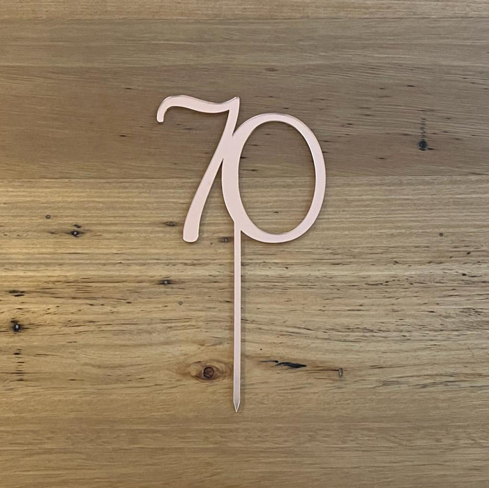 Number 70 in Rose gold, Seventy. 70th, Cake topper, cookie cutter store