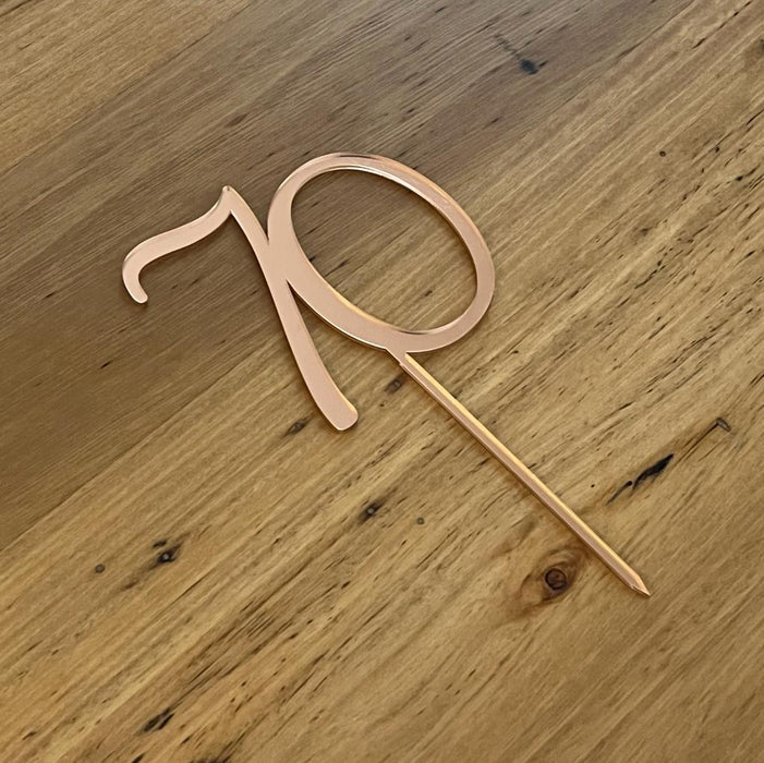 Number 70 in Rose gold, Seventy. 70th, Cake topper, cookie cutter store