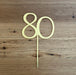 Number 80 in Bright gold, Eighty. 80th, Cake topper, cookie cutter store