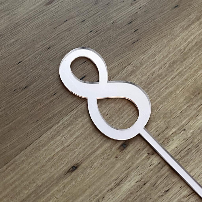 Number 8, cake topper in rose gold, cookie cutter store