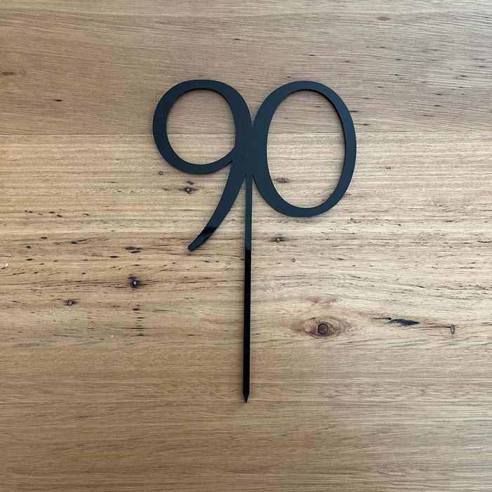 Number 90 in black, Ninety. 90th, cake topper, cookie cutter store