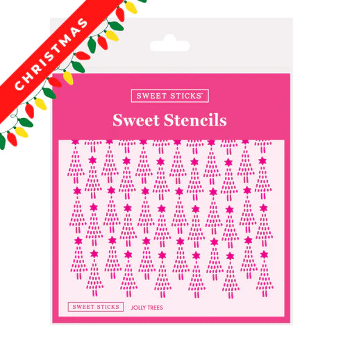 Jolly Christmas Trees Cookie Decorating Stencil for Christmas by Sweet Sticks, Cookie Cutter Store