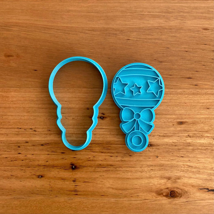 Baby Rattle Cookie Cutter & Stamp - Star Pattern