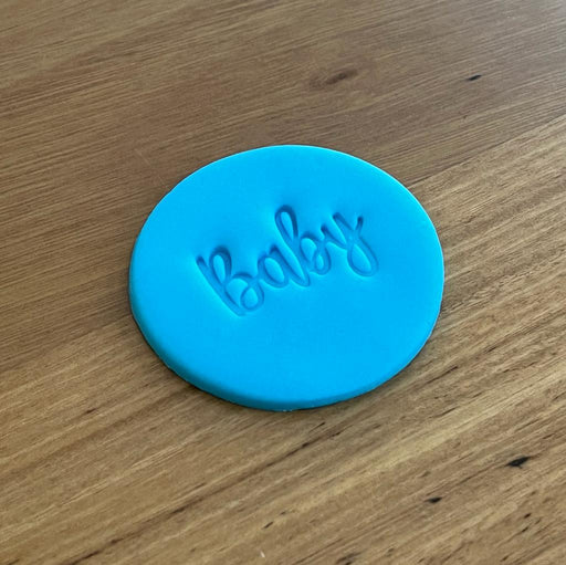 "Baby" in script emboss Stamp, Cookie Cutter Store