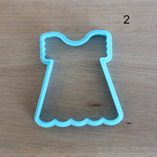 Baby Dress Style #2 Cookie Cutter available in 2 styles. We have a wide range of baby themed cutters and stamps, including custom designs for baby showers, births, first tooth and birthdays! Search Baby In Store!