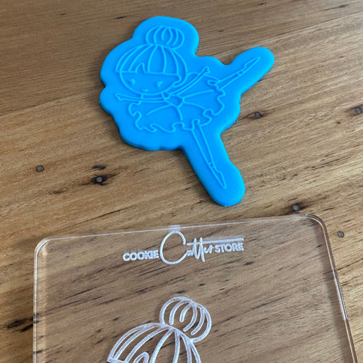 Ballerina #2 Deboss Raised Effect Stamp, Pop Stamp, deboss stamp and cookie cutter, cookie cutter store