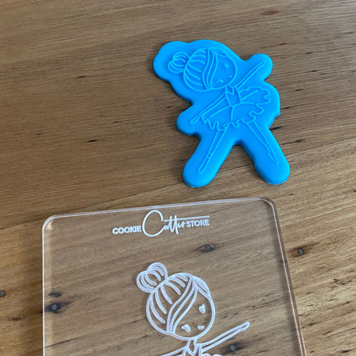 Ballerina #1 Deboss Raised Effect Stamp, Pop Stamp, deboss stamp, cookie cutter store