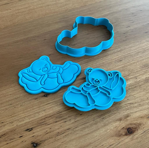 Baby Bear on Cloud Cookie Cutter with emboss Stamp. Cookie Cutter Store