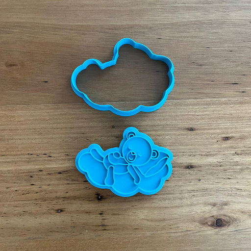 Baby Bear on Cloud Cookie Cutter with emboss Stamp. Cookie Cutter Store