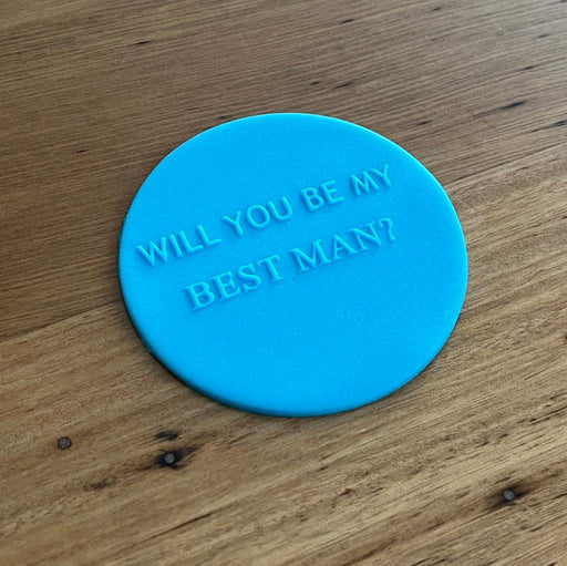 "Will You Be My Best Man" Deboss, Raised Effect, Pop cookie stamp, cookie cutter store
