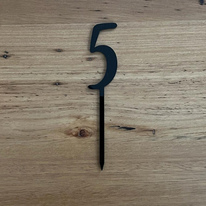 Number 5, cake topper in black, cookie cutter store