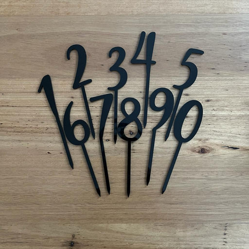 Numbers 1-9 and zero, Black cake topper, cookie cutter store