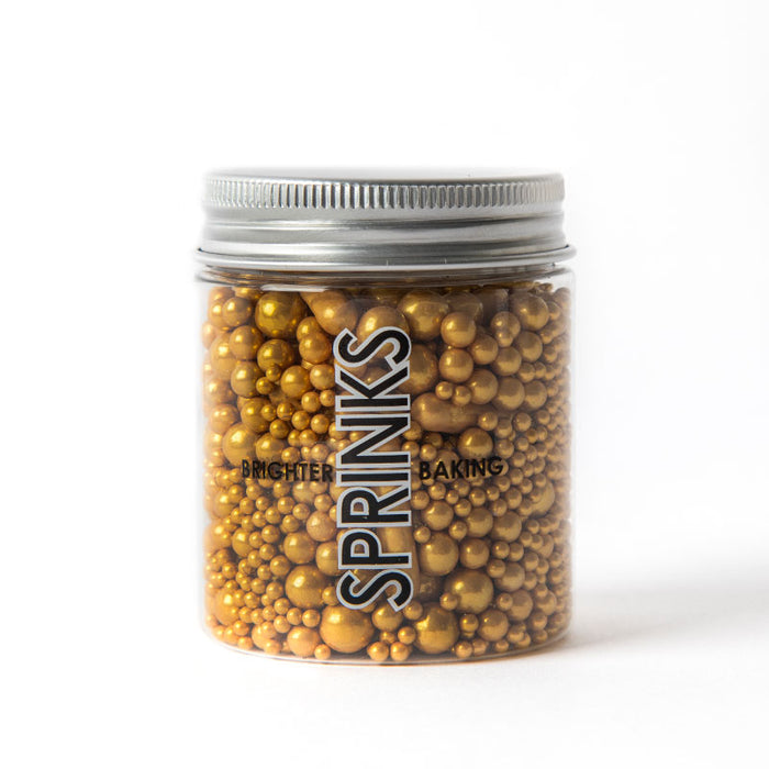 Bubble and Bounce Shiny Gold Sprinkles by Sprinks 75 gram jar, Cookie Cutter Store