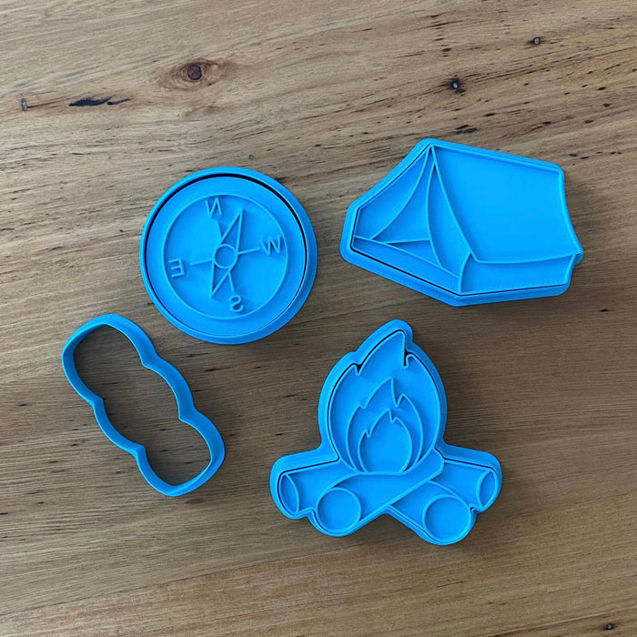 Tent Compass Marshmallow Campfire Cookie Cutter and Stamp, Cookie Cutter Store
