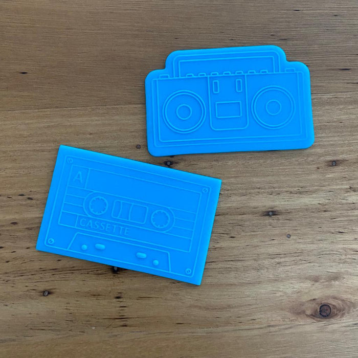 Stereo & Cassette Tape Raised Cookie Stamp, Cookie Cutter Store