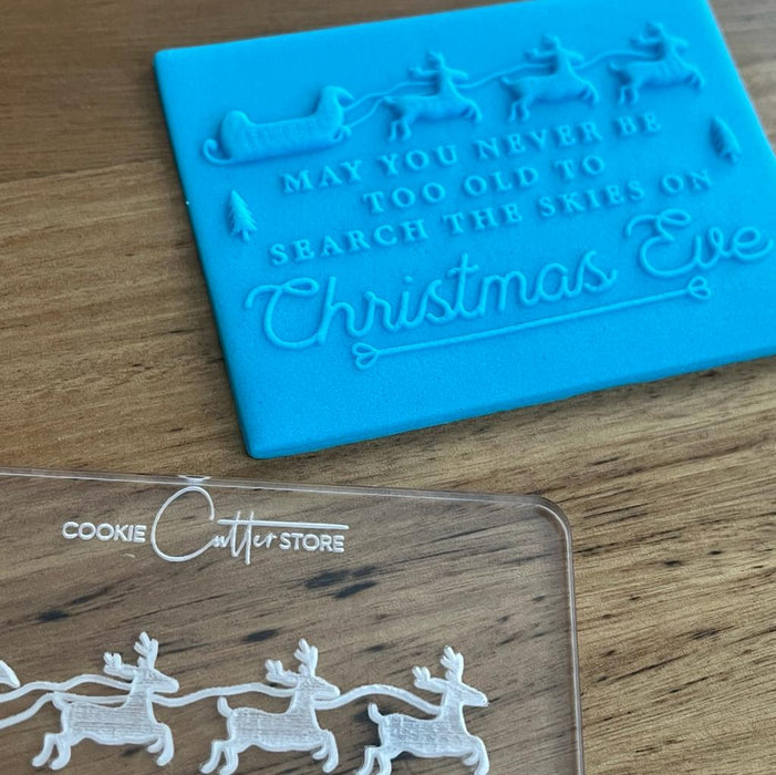 Christmas Eve Message Deboss, Pop Stamp, Raised Effect Cookie Stamp, Cookie Cutter Store