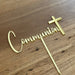 Communion in mirror gold acrylic cake topper available in many colours, mirrored finish and glitters, Cookie Cutter Store