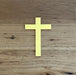 Crucifix cake topper in bright gold, cookie cutter store