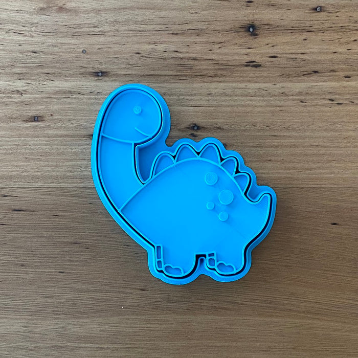 Diplodocus Dinosaur style #2 - Cookie Cutter and optional Fondant Stamp measures approx. 100mm tall by 90mm wide.  PYO set by @cookies_by_amelia  Don't miss our other Dinosaur styles by searching "Dinosaur" in the search bar.